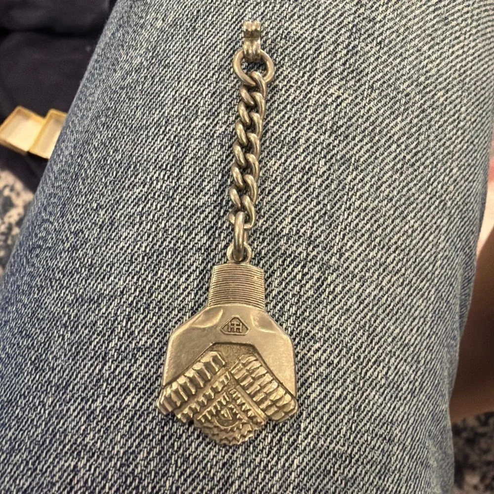 Vtg Hughes Tool Company Drill Bits Oil Field Drilling Keychain 1959 Anniversary